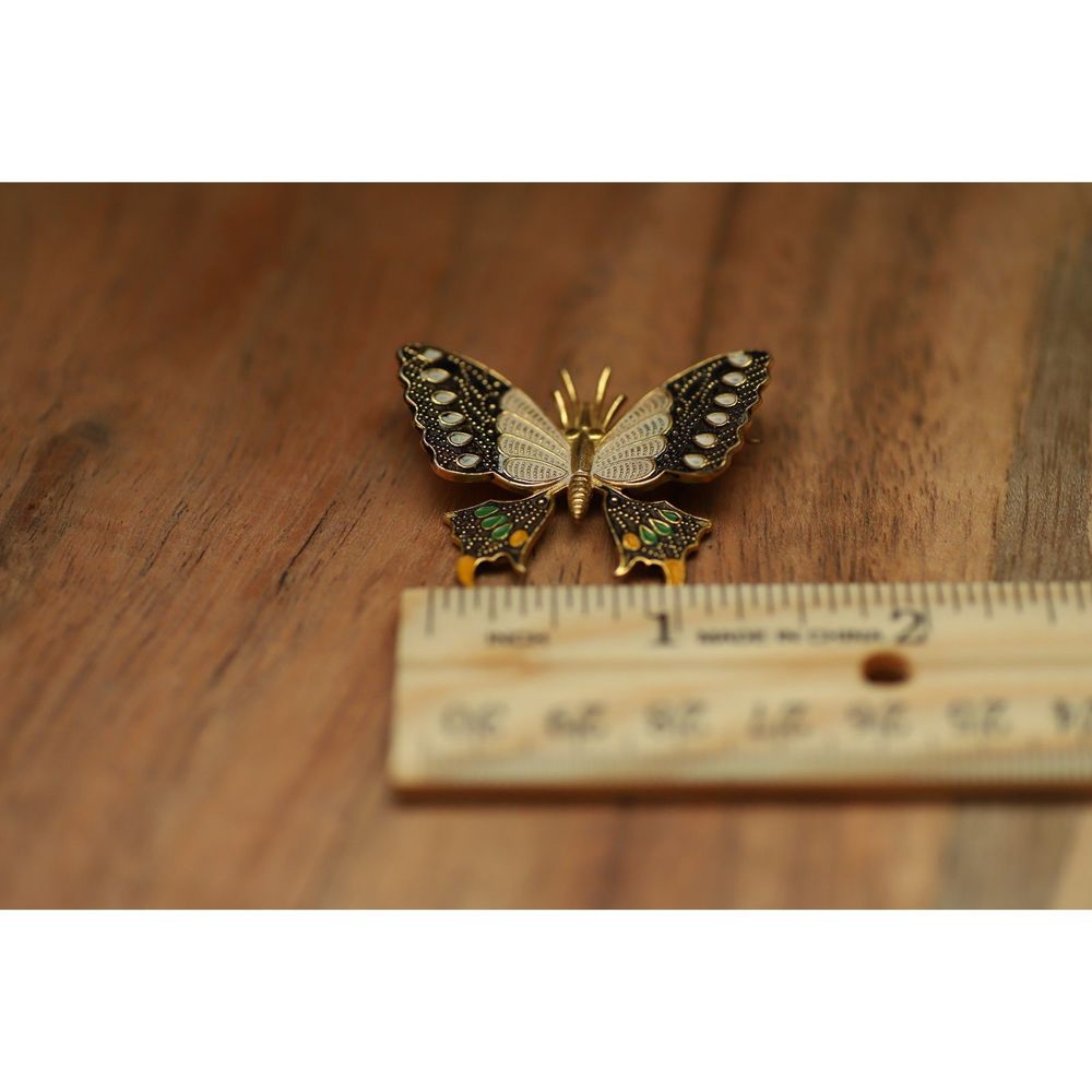 Vintage 1960s Damascene Butterly Brooch Made in Spain - Picture 4 of 7